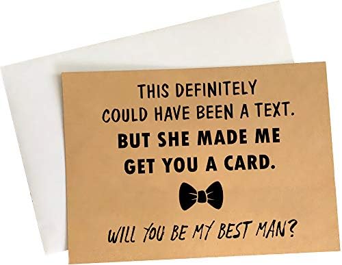 הת 'ר & מגבר; כרטיסי הצעת השושבינים ערבה-סט של 8 עם מעטפות 5 איקס 7 | / מתנות הצעת השושבינים מצחיקות לחתונה